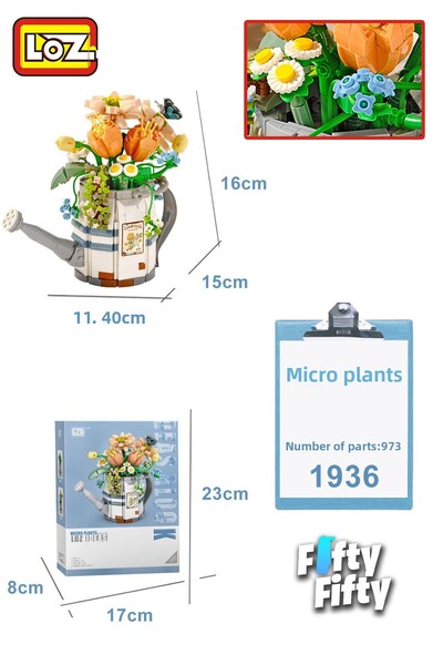 Vagonlife Loz Micro Plants -Lz1936 (973 Pieces) Toy Building Set
