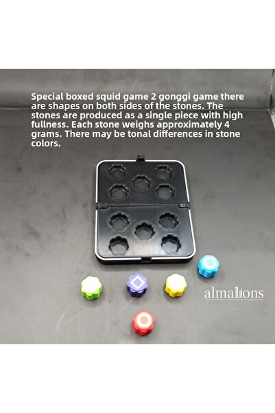 almalions لعبة جونجي سبيط جونجي 2 - 5 أحجار مع صندوق أسود خاص