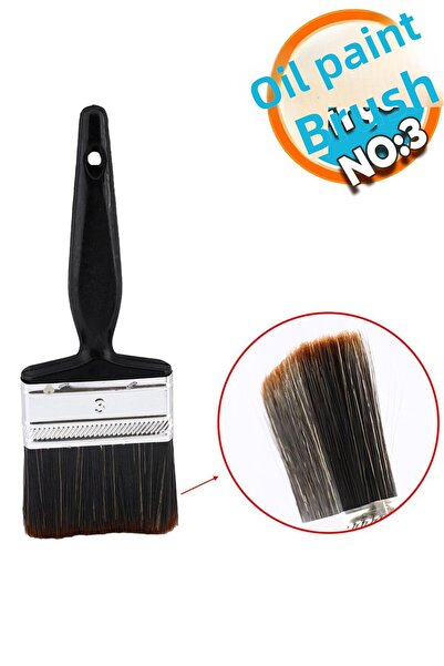 NZB Oil Paint Brush No: 3 Painting Painter Brush Hobby Art Wall Metal Wood Pa...