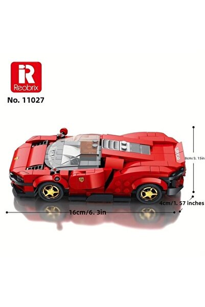 BUILDING BLOCK Technic Spor Araba Ferrari 3d Lego S 306 Parça 14 Yaş Puzzle Araba Hediye