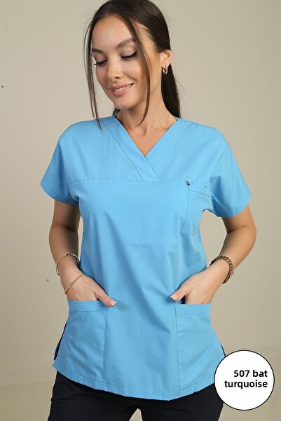 demirbaş بلوزة نسائية بأكمام خفاشية من قماش التيري كوتون