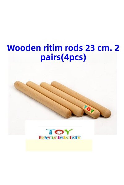 Toy Oyuncak Okul Öncesi Wooden Rhythm Stick 23 cm2 Pairs (4 PCS) Rhythm Sticks