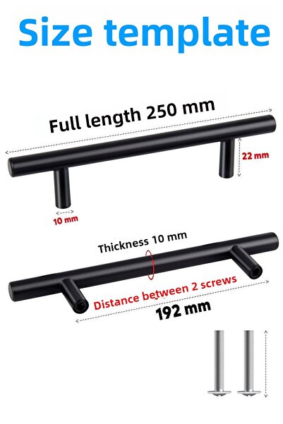 Badem10 Rozmarin (PREMIUM) 192 mm metal negru sertar bucătărie dulap