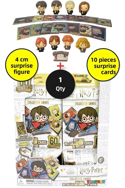 TOYFEST بطاقة مجموعة مفاجآت Harry Potter مقاس 4 سم من Ooshies - 10 قطع