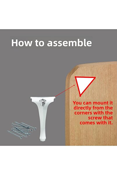 Badem10 Lukens White Silver Masă de cafea Picioare de masă 40 cm Picioare din plastic Mobilier Zigon Tea Masă de cafea mijlocie Picior Masă de cafea