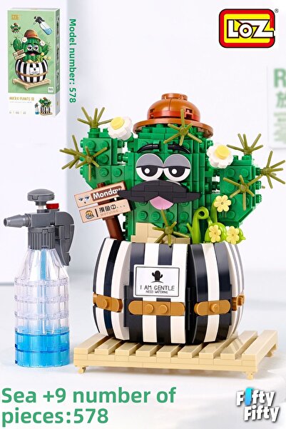 Vagonlife Loz Micro Plant Cactus -Lz1245 (578 Pieces) Toy Building Set