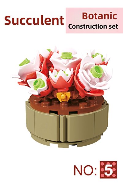 SmartFox مجموعة بناء نموذج زهرة عصارية مزخرفة ومقتنيات وقابلة للعرض