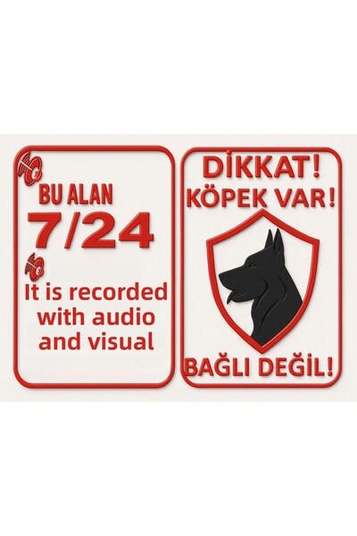 sıradışıhediyem لافتة تحذيرية للعناية بالكلاب مقاس 20 × 15 سم معدنية