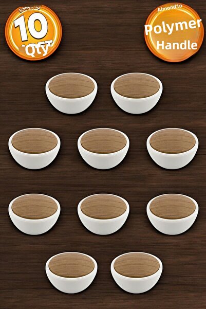 Badem10 Mâner cu buton din polimer de pian Mobilier din nuc Sertar Bucătărie Dulap Mâner dulap Mâner 10 buc