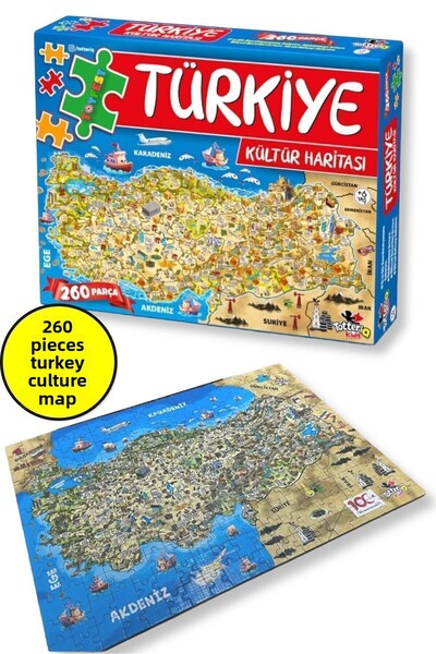 TOYFEST 260 Piece Türkiye Culture Map - Educational Puzzle Jigsaw