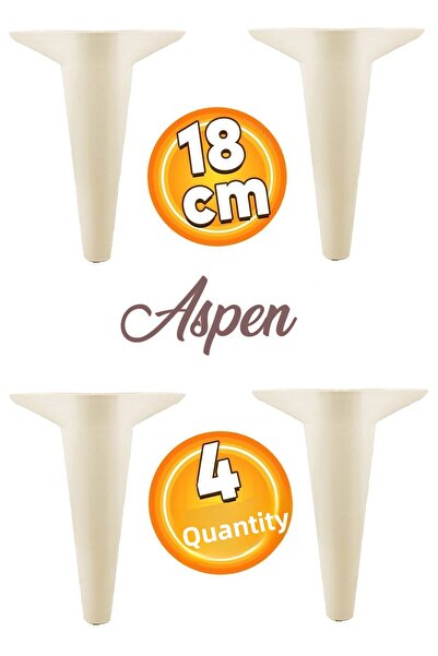Badem10 Aspen Mobilier de lux Canapea Fotoliu Unitate TV Consolă Picior Picioare 18 Cm Picior crem (4 buc.)