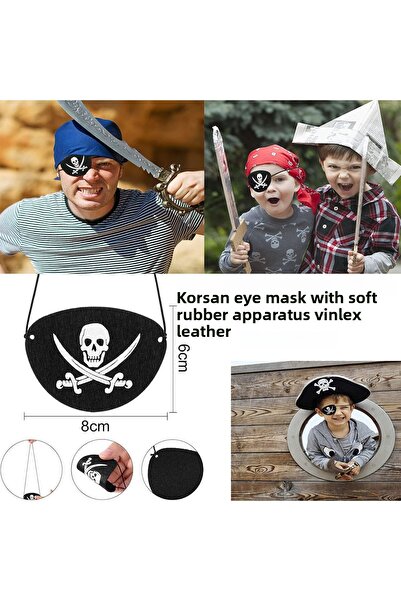 ZERO LAND Banda pentru ochi pirat din piele Vinlex importată - elastică și moale