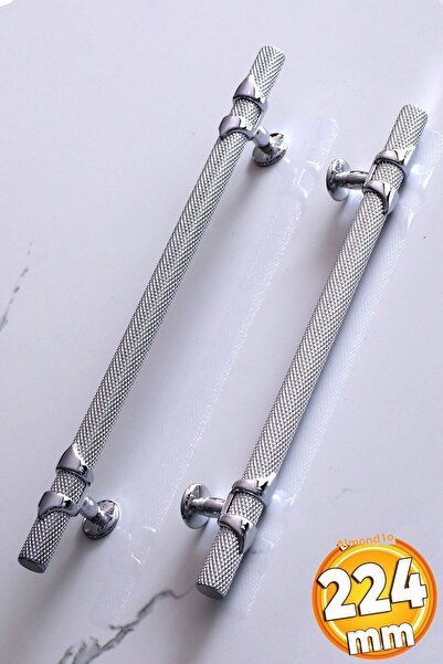 Badem10 Mâner pentru sertar de bucătărie, din metal, culoare crom, 224 mm