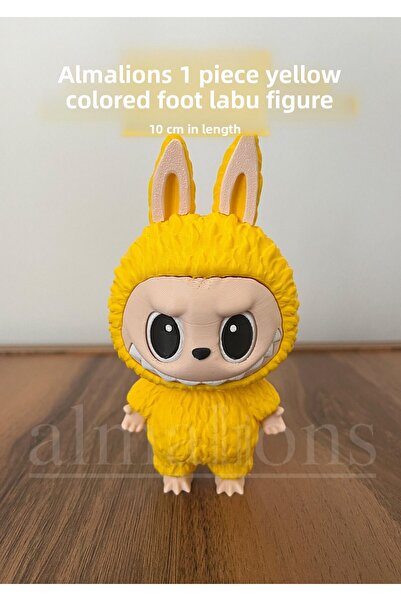 almalions مجسم لافوفو واقف باللون الأصفر - 10 سم - مجسم بلاستيكي - قطعة واحدة