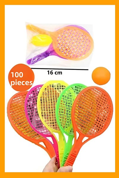 Hyd مضرب تنس صغير مقاس 16 سم لعيد الميلاد - مجموعة ألعاب مكونة من 100 قطعة، مضرب بلاستيكي وعلبة هدية