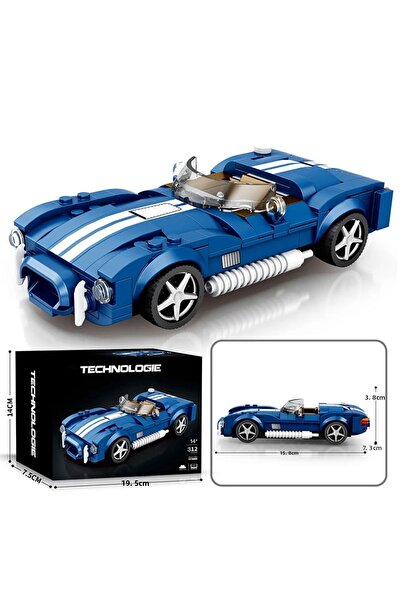 Choice مجموعة مكعبات بناء سيارة رياضية زرقاء من 312 قطعة من withbox، مركبة مدينة إبداعية، نموذج سيارة DIY، مكعبات سطح المكتب