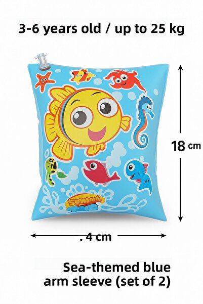 Avantaj Kapıda بدلة أطفال قابلة للنفخ باللون الأزرق المرجاني - من 3 إلى 7 سنوات / حتى 25 كجم