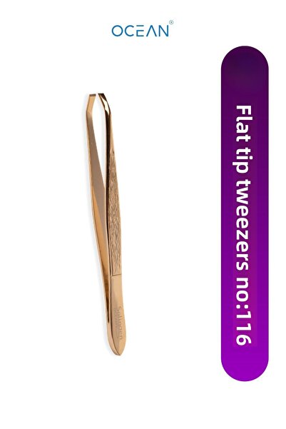 Ocean ملقط ذو طرف مسطح، ملقط سولينجن ذهبي ذو فم مسطح رقم: 116