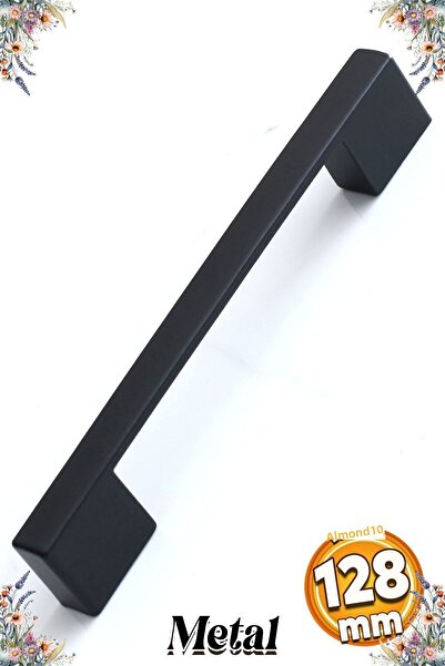 Badem10 Kale Black (128 mm - 12,8 cm) Метални дръжки за кухненски шкафове и ч...