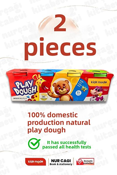 Kids Mode Kidsmode Domestic Production Natural Play Dough 460 Gr 4 Colors - 2...