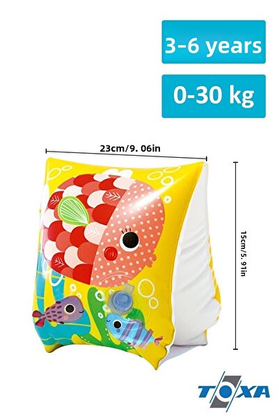 ToXA Cute Fish Pattern Inflatable Swimming Sleeve for 3-6 Years Old Baby Child - Happy Fish