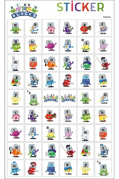 Pass Pano ألفا بلوكس وحدة تعليمية مكعب Snapcubes ملصق 54 قطعة