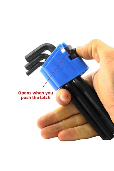 Badem10 Hexagonal Screw - Set of 9 Black Metal Allen Allen Key, 1.5-10mm