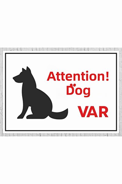 zafrakreklam Caution Dog Present Sign Board 24X34 cm Pvc