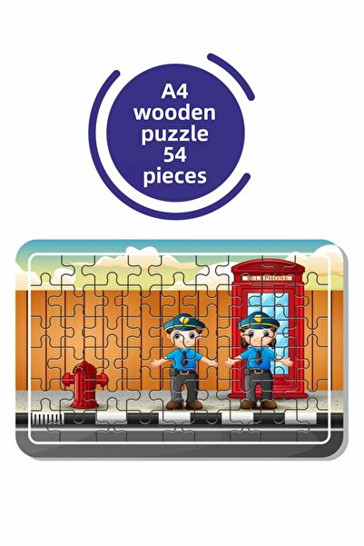 Baskı Atölyesi لغز بوليس A4 مكون من 54 قطعة، لعبة، منشار قطع