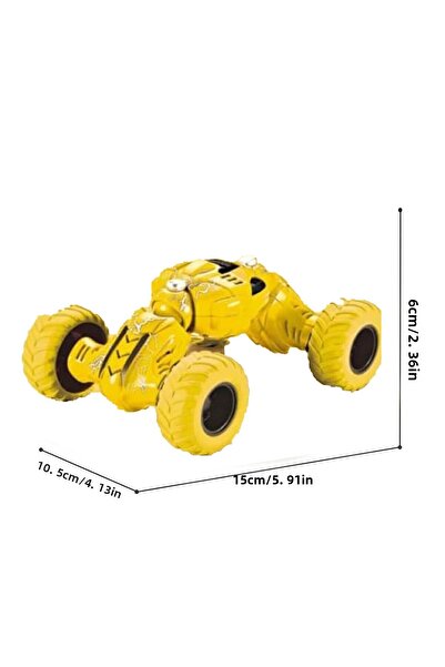Toyaş Pull Drop Acrobatic Car Bidirectional Pull Drop Plug Car Toy Car Yellow