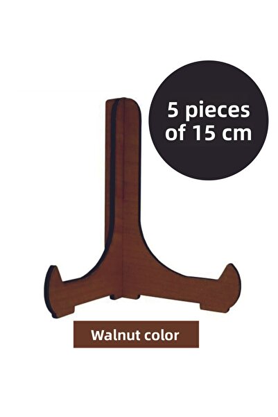 wooden gift design 5 Pieces Walnut Wooden Frame Plate Display Stand Exhibition Stand