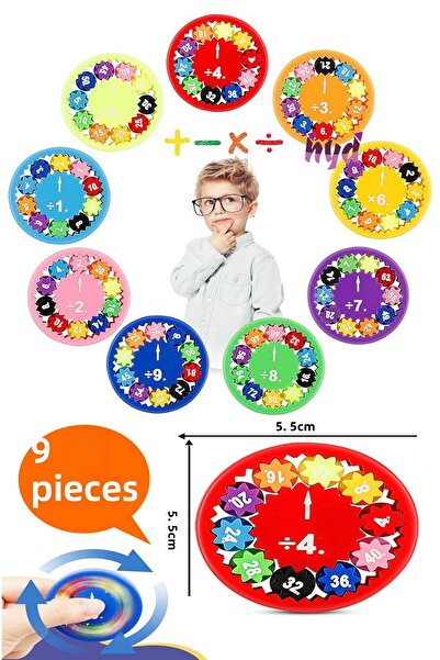 Hyd 6 قطع عجلة الرياضيات فيدجيت سبينر عجلة الإجهاد أربع عمليات تعلم لعبة تعليمية