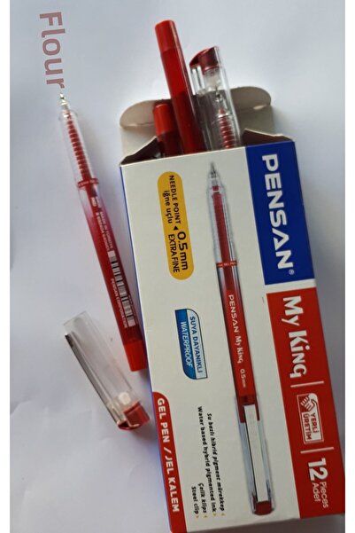 Pensan Ballpoint Gel Pen Red 0.5 mm My King Gel Series 12-Piece Box