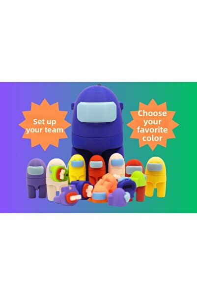 AMONG US Amongus Toy Robot Impostor Full Set with 8 Figures Original Details Quality Production (Blue)