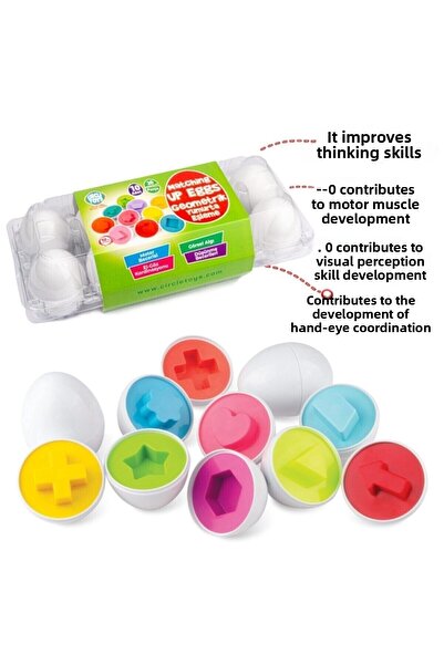 AteşTech 10-Piece Geometric Egg Matching Game - 20 Pieces