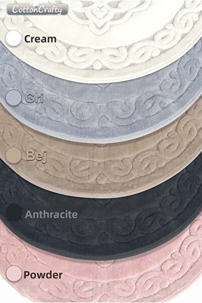 Cotton Crafty Βαμβακερό υφαντό χαλάκι μπάνιου που απορροφά το νερό, χαλί μπάνιου ROYAL 60X60 CM ΜΠΕΖ