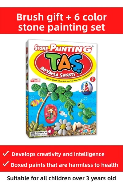 Pastimore Intelligence Developer 6 Color Acrylic Painted Stone Painting Activ...