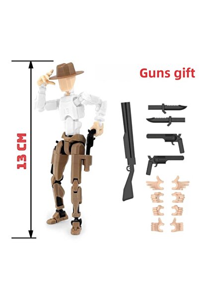 SYK Design لعبة شخصية كاوبوي 13 دمية بنية اللون متحركة في جميع المفاصل