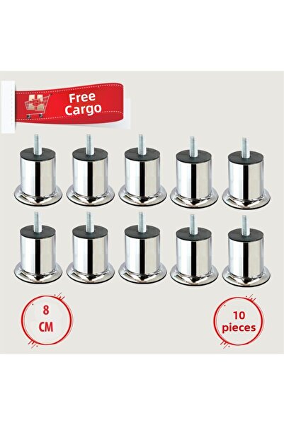Marka Base Armchair Sofa Leg with Bolts 8 Cm (10 Pieces) M8 Fine Tooth