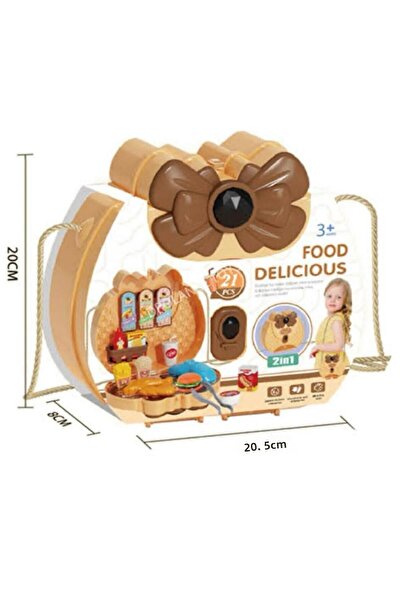 Sole 2in1, 21 Piece Toy Fast Food Set with Stylish Bag