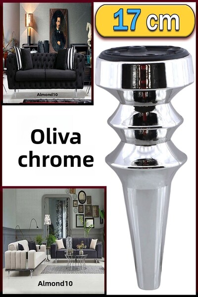 Badem10 Oliva Chrome 17 Cm Mobilier Canapea Fotoliu Unitate Tv Consolă Upgrade Riser Picior Picioare