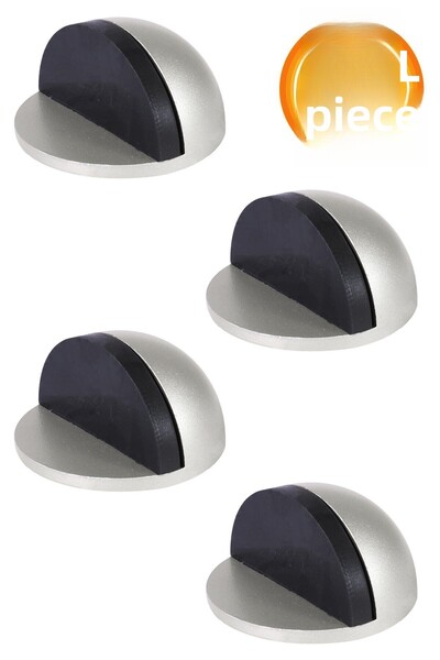 Badem10 Полумесец Лепенка за Дръжка на Врата, Буфер, Метален Стопер за Врата, Държач, Сив, 4 Броя