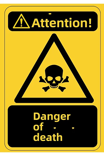 Girl Power 35 X 50 Caution Danger of Death Warning Sign 3 mm Foil Printing on Dekota