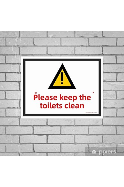 zafrakreklam يرجى إبقاء المراحيض نظيفة لافتة 24x32 سم
