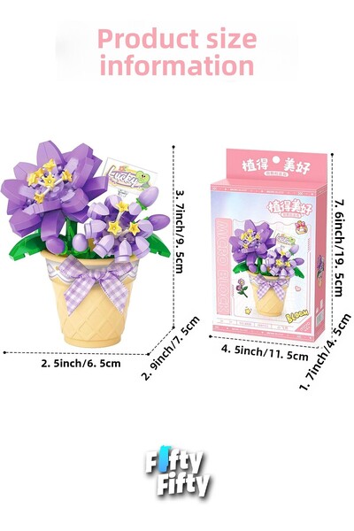 Vagonlife Loz Micro Block Series Flower Bouquet 180 Pieces Toy Building Set Fflz-8838