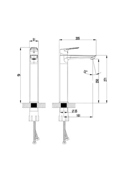 Creavit Solo Chrome Long Sink Faucet So6500