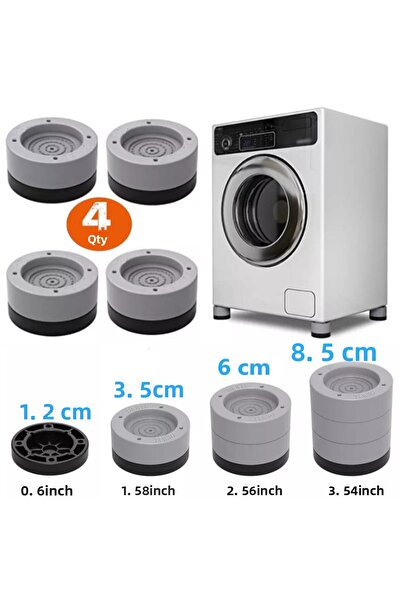 TİNEKE White Goods Stand Washing Machine Anti-Vibration and 6 cm Riser Set of 4