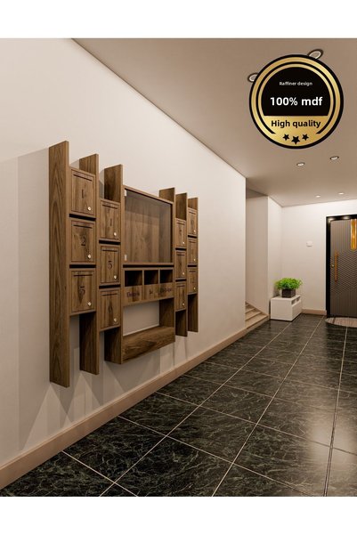 rafineritasarım صندوق بريد إليبس MDF 12 قطعة جوز
