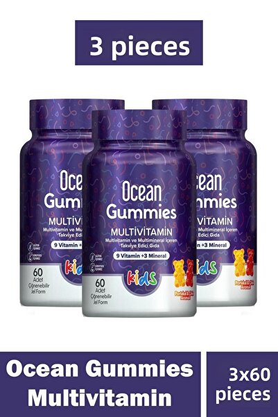 Ocean Gummies Multivitamin Kids 60 Soft Tablets 3 Pieces