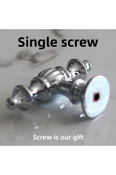 Badem10 Şehzade Chrome Silver Handle Button 10Pcs Furniture Kitchen Drawer Cabinet Cupboard Handles Cover Handle Kulb